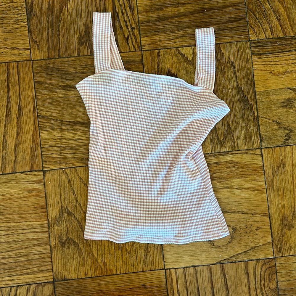 Reformation size S striped crop gable top